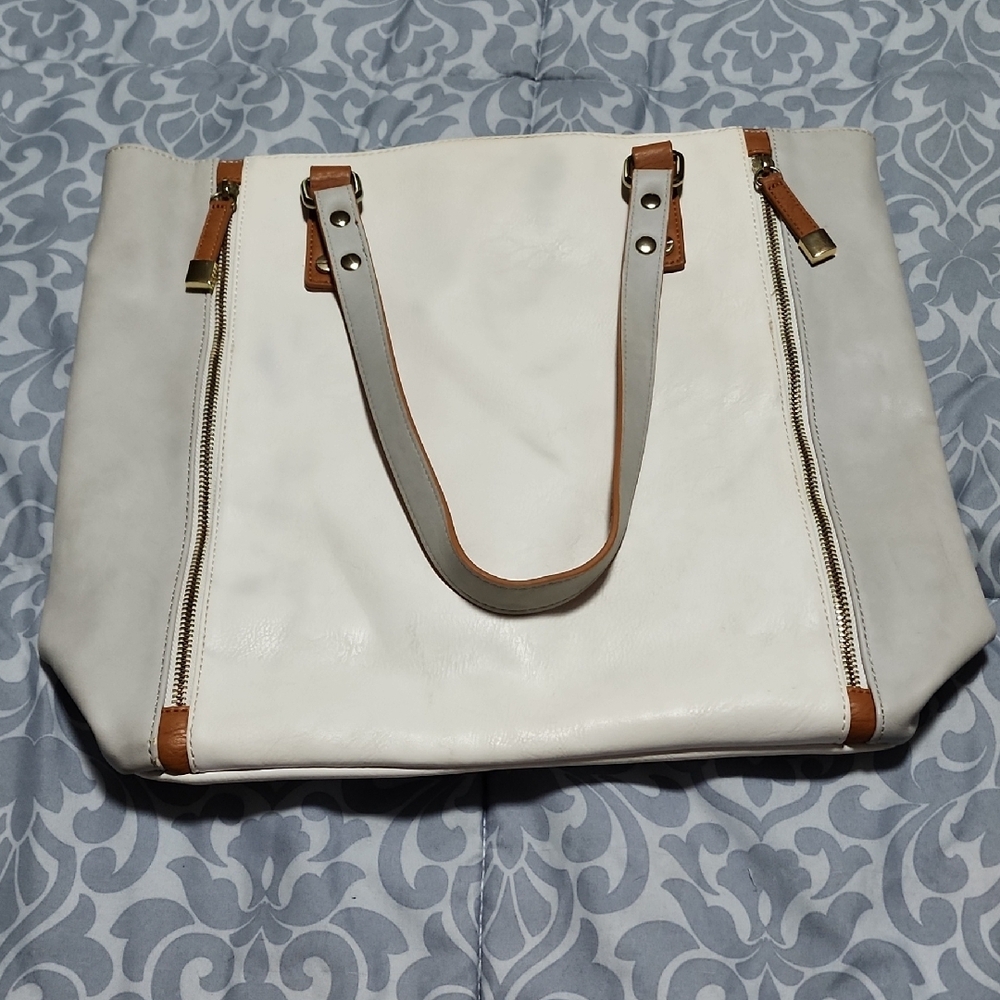 Elegant White and Gray Women's Tote Bag